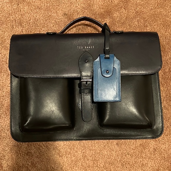 Ted Baker London Bags Ted Baker Leather Colorblock Briefcase Poshmark